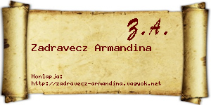 Zadravecz Armandina névjegykártya